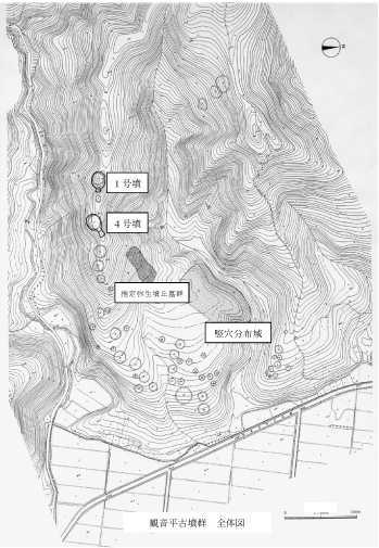 観音平古墳群の全体図