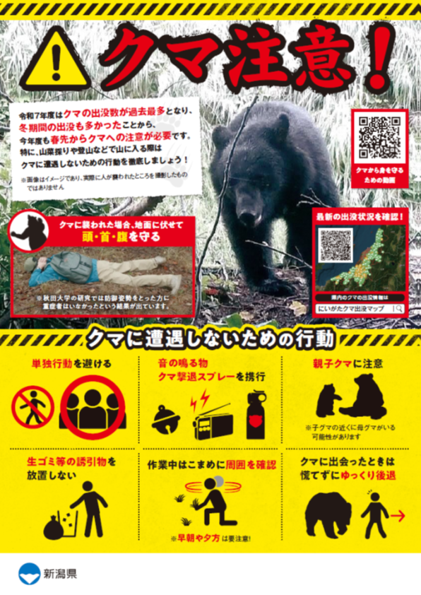クマにご注意ください - 妙高市